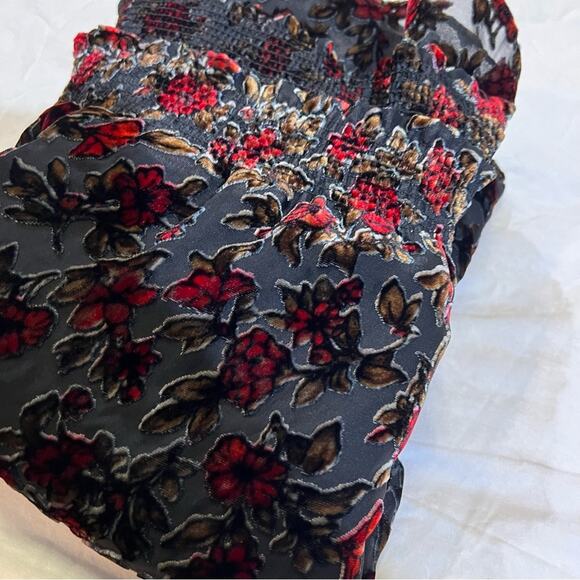 W by Worth Rose Velvet Off the shoulder Midi Dress sz 2 - Picture 11 of 12